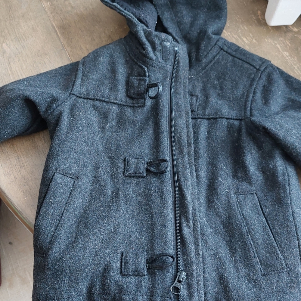 Old Navy Charcoal Hooded Trench Coat